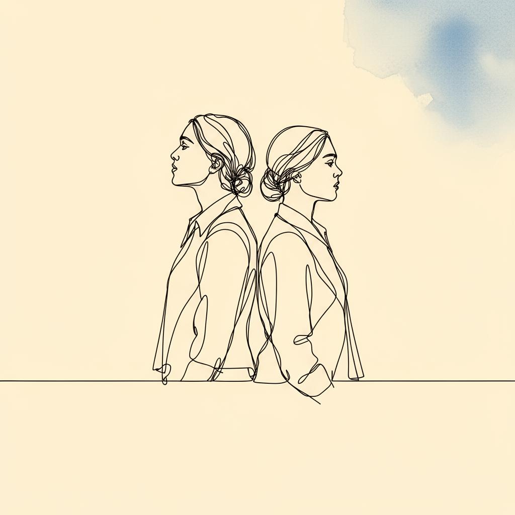 Ilustración de dos figuras de espaldas